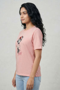 Zivame Mickey Knit Cotton Loungewear Top - Gossamer Pink — thumbnail 3